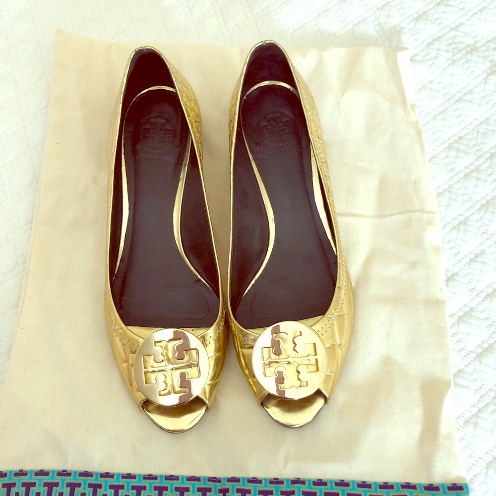 Tory Burch peep toe wedge